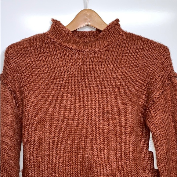 NWTs ABOUND Chunky Rust Mock Neck Knit Sweater - Picture 2 of 9
